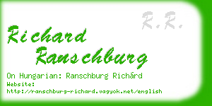 richard ranschburg business card